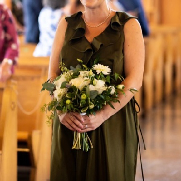 BDHLN Tansy Satin Charmeuse Maxi Dress in Olive - Picture 12 of 15